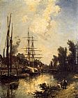 Boats Dockside by Johan Barthold Jongkind